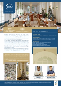 The Orangery, Blenheim Palace - CIA Fire & Security Case Study